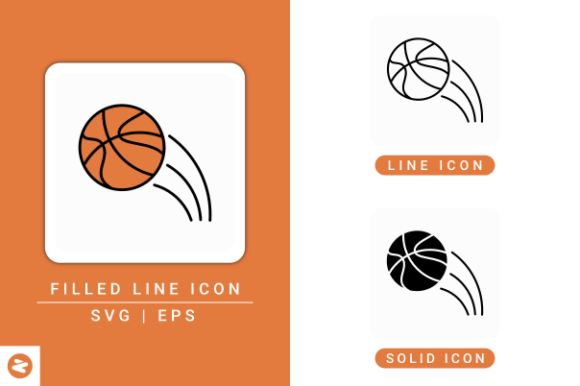 Basketball Icons Set for Local Business Graphics