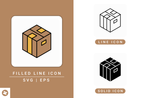 Box Icons Set for Handmade Crafts and Digital Design