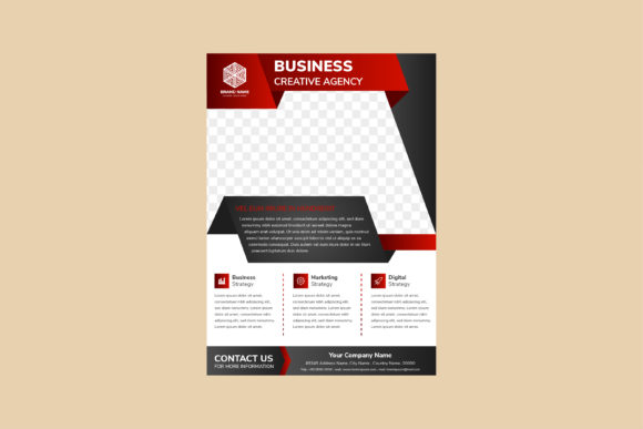 Business Vertical Flyer Black Red - Print Templates & Graphics Review