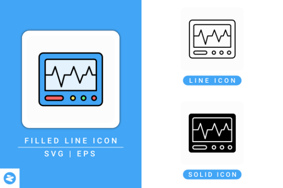Cardiogram Icons Set for Branding and Marketing Graphics