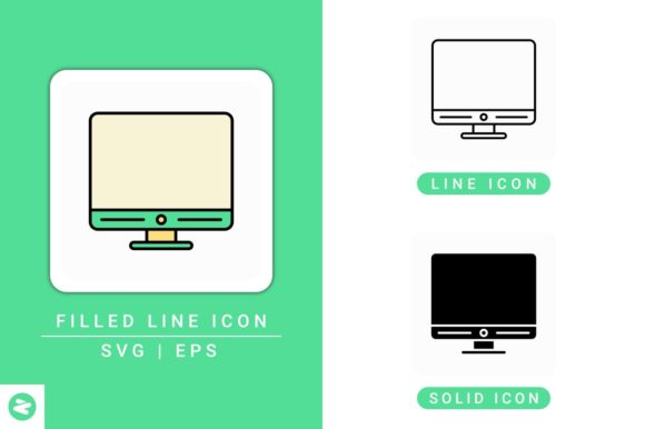 Computer Icons Set for Modern Graphic Design
