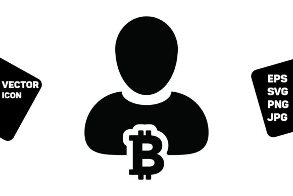 Cryptocurrency Icon Vector Bitcoin Block Graphics