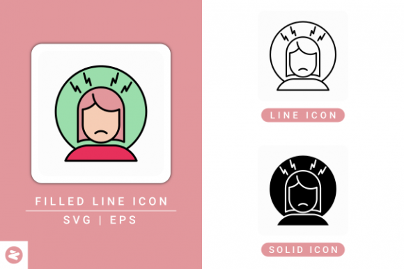 Depression Icons Set for Small Business Branding