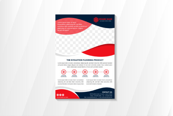 Flooring Product Red Blue Vertical Flyer - A Graphic Print Template Review