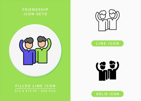 Friendship Icons Set for Local Business Branding