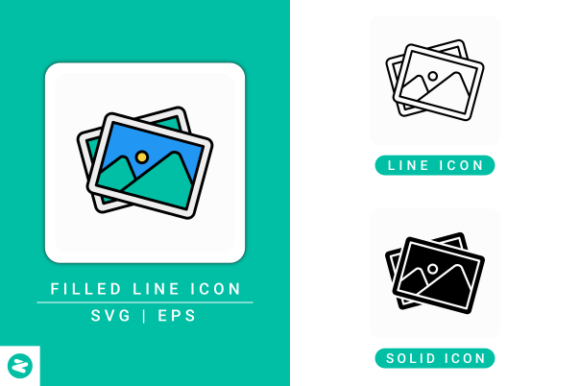 Gallery Icons Set: A Modern Graphic Design Asset for Bloggers and Publishers