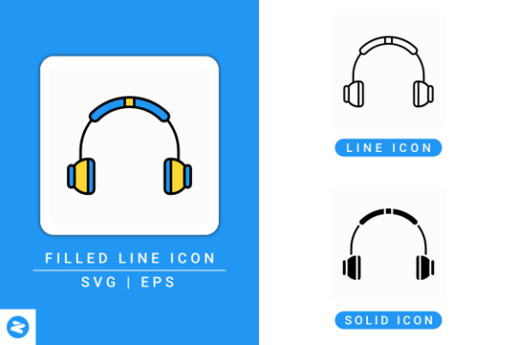 Headphone Icons Set for Modern Branding and Marketing Graphics