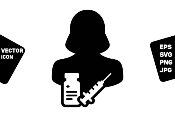 Healthcare Icon Vector Vaccine Syringe for Branding and Design