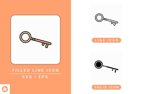 Key Icons Set: A Modern Graphic Asset for Clean Web Design