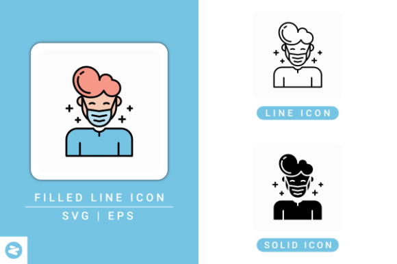 Man Facemask Icons Set for Modern Branding Graphics
