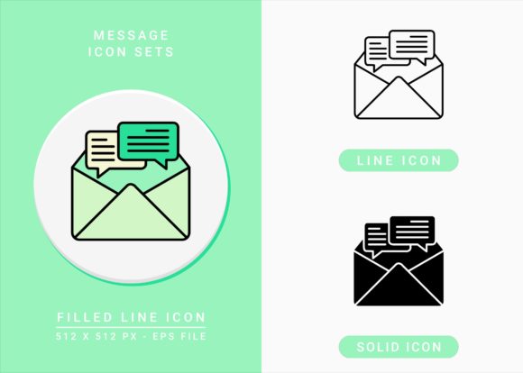 Message Icons Set for Embroidery Projects