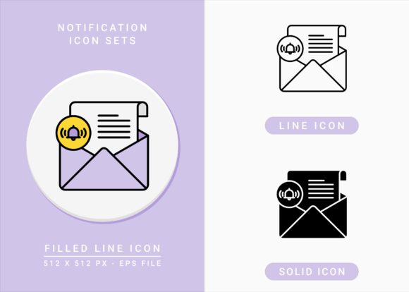 Notification Icons Set: Modern Graphics for Clean Editorial Design