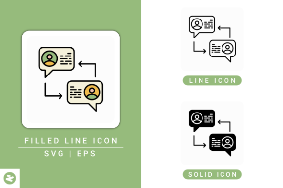 Online Communication Icons Set for Web and Editorial Design