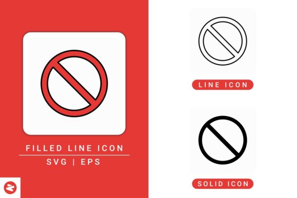 Prohibited Icons Set for Crafting and Design