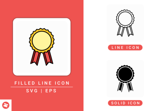 Rosette Icons Set for Modern Graphic Design