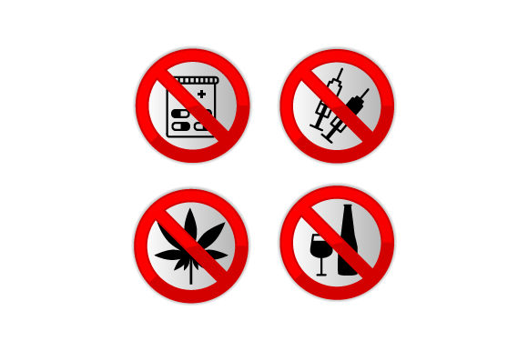 Set Prohibited Sign Drugs Vector for Blog and Website Graphics