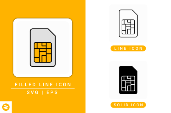 Sim Card Icons Set for Digital Product Creators