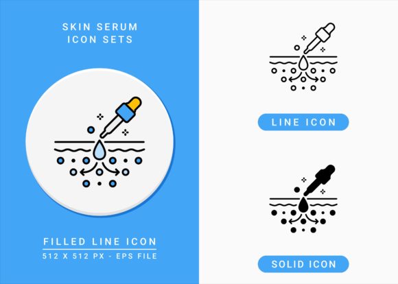 Skin Serum Icons Set for Graphics and Icons