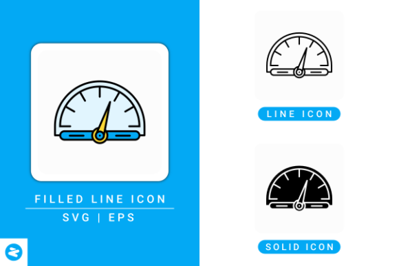 Speedometer Icons Set for Modern Business Graphics