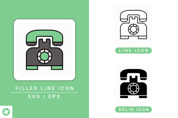 Telephone Icons Set for Graphic Design Projects