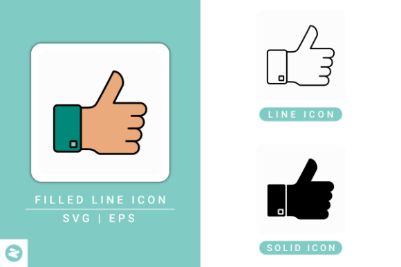Thumb Up Icons Set for Modern Graphics and Icons
