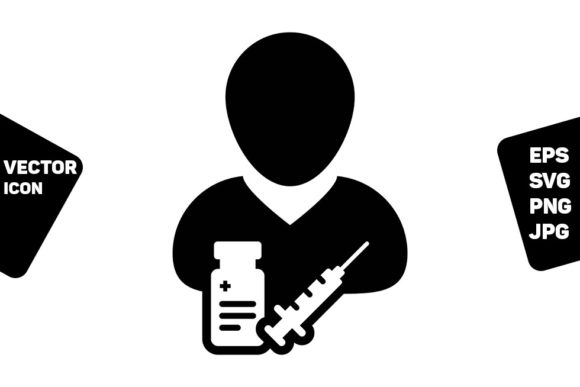 Vaccine User Icon Vector Syringe Graphics