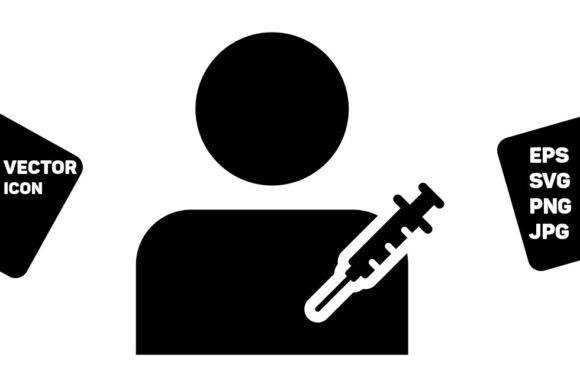 Vaccine User Icon Vector Syringe Male Graphics